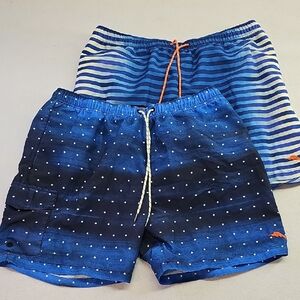Blue Striped and Polka‎ Dot Men's Shorts